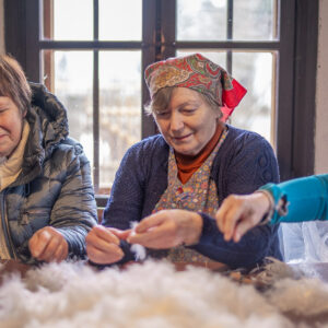 Winterarbeit in der Bauernstube