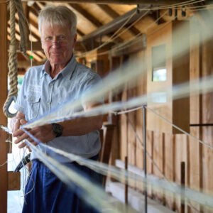 Stricke drehen in der Seilerei neben der Marxensölde