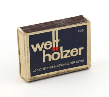 Welthölzer - Zündhölzschachtel, Inv. Nr. F 2003/105